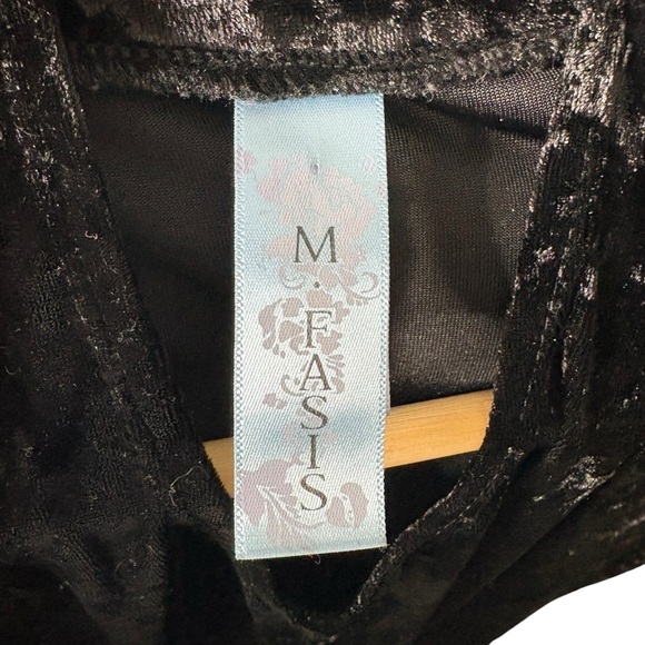 5 for $40 SALE! 
Fasis Black Crushed Velvet A-line Mini Dress w/ cut out  M - Picture 10 of 10